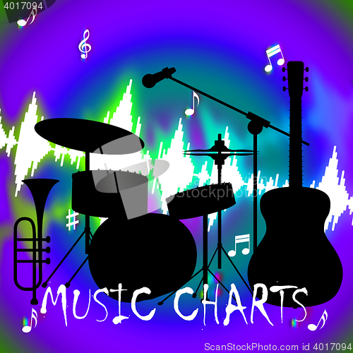 Image of Music Charts Shows Hit Parade And Songs