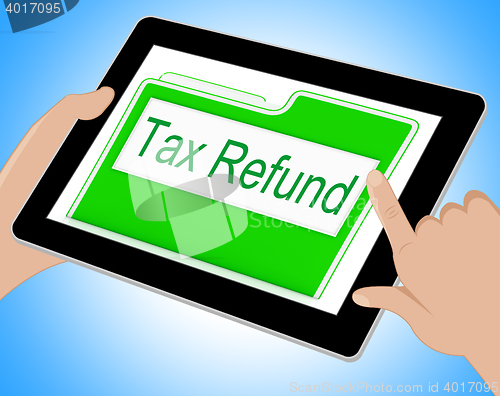 Image of Tax Refund Shows Refunding Paid Taxes Online 3d Illustration