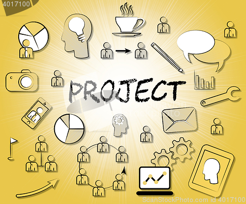 Image of Project Icons Represent Task Plan Or Programme
