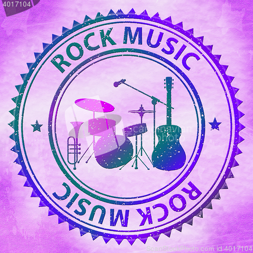 Image of Rock Music Stamp Represents Pop Song Soundtracks