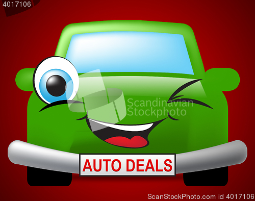 Image of Auto Deals Indicates Bargain Car 3d Illustration