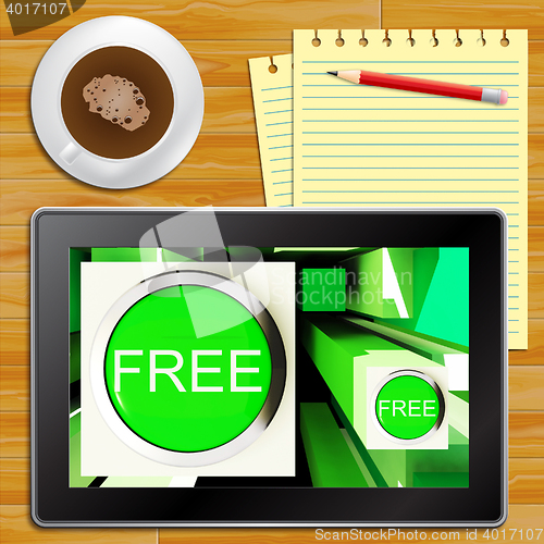 Image of Free Buttons On Tablet Showing Freebie 3d Illustration