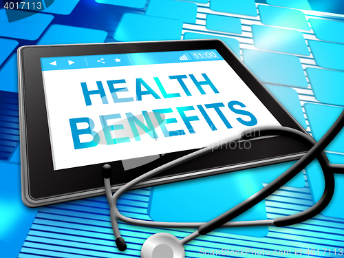 Image of Health Benefits Represents Medical Perks 3d Illustration