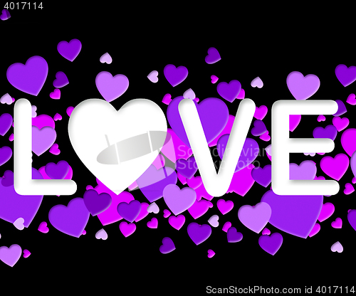 Image of Love Word Means Romance Loving 3d Illustration