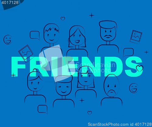 Image of Friends Together Means Group Buddies And Friendship