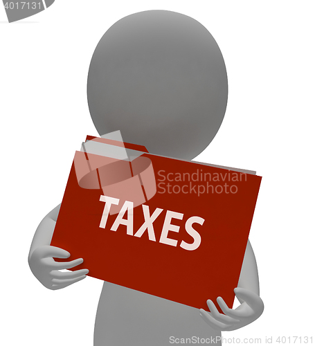 Image of Taxes Folder Shows Irs Taxation 3d Rendering
