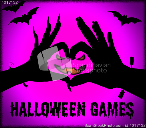 Image of Halloween Games Means Trick Or Treat And Entertainment