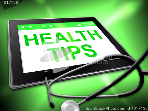 Image of Health Tips Indicates Wellness Support 3d Illustration