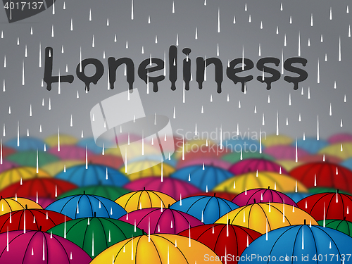 Image of Loneliness Rain Shows Outcast Lonely And Rejected