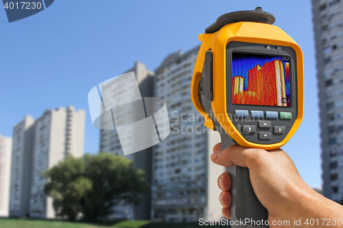 Image of Recording Residential Buildings With Thermal Camera