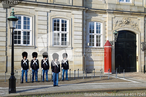 Image of COPENHAGEN, DENMARK - AUGUST 15, 2016: Danish Royal Life Guards 