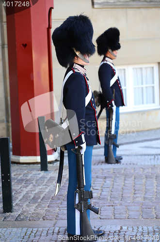 Image of COPENHAGEN, DENMARK - AUGUST 15, 2016: Danish Royal Life Guards 