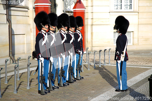 Image of COPENHAGEN, DENMARK - AUGUST 15, 2016: Danish Royal Life Guards 