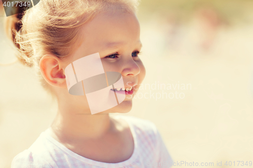 Image of happy beautiful little girl portrait outdoors