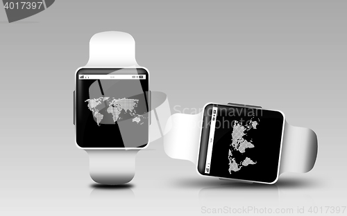 Image of smart watches with earth globe on screen