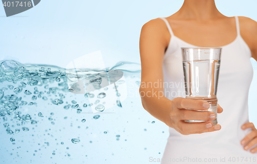 Image of woman hand holding glass of water