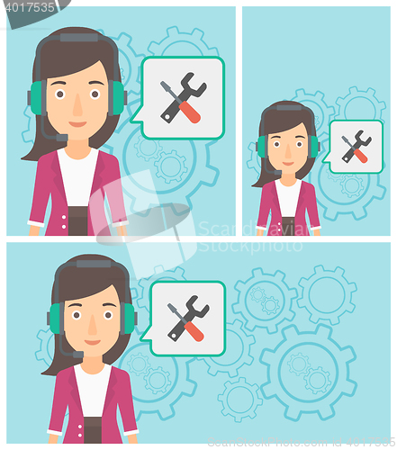 Image of Technical support operator vector illustration.