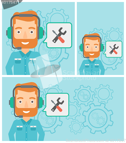 Image of Technical support operator vector illustration.