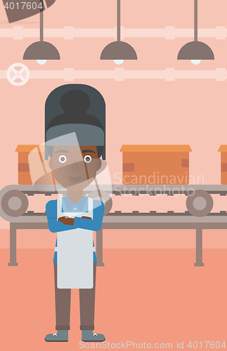 Image of Confident smiling welder vector illustration.