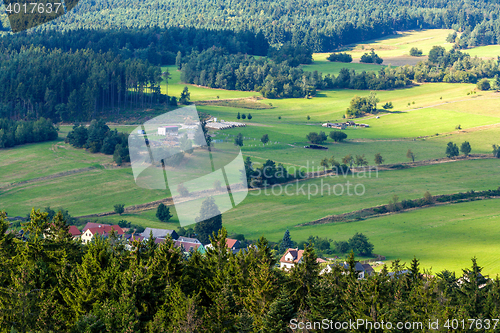 Image of czech landscape known as Czech Canada with village