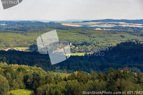 Image of czech landscape known as Czech Canada with village