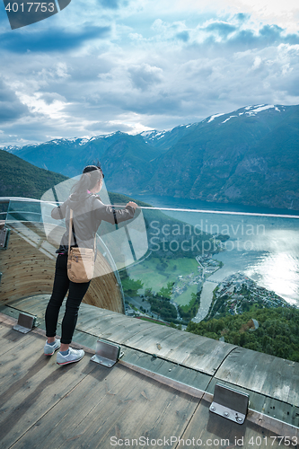 Image of Stegastein Lookout Beautiful Nature Norway observation deck view