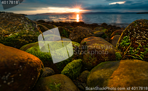 Image of Sunset over the sea in Norway