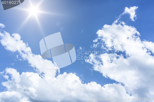 Image of blue sky sun background