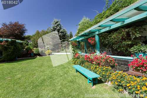 Image of Beautiful pergola in garden design