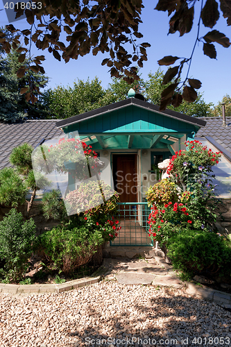 Image of Dog baby house with flowers