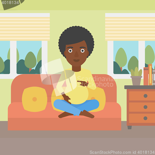 Image of Happy pregnant woman vector illustration.