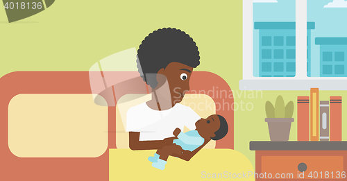 Image of Woman with new born in maternity ward.