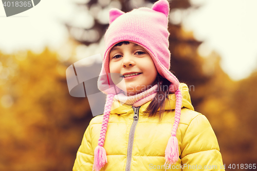 Image of happy beautiful little girl portrait outdoors