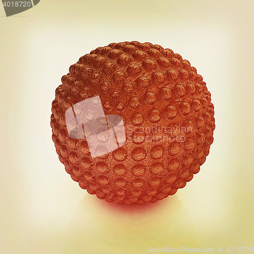 Image of Abstract glossy sphere with pimples . 3D illustration. Vintage s