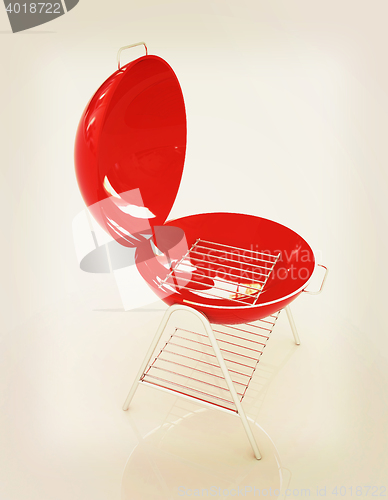 Image of Oven barbecue grill. 3D illustration. Vintage style.