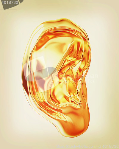 Image of Ear gold. 3D illustration. Vintage style.