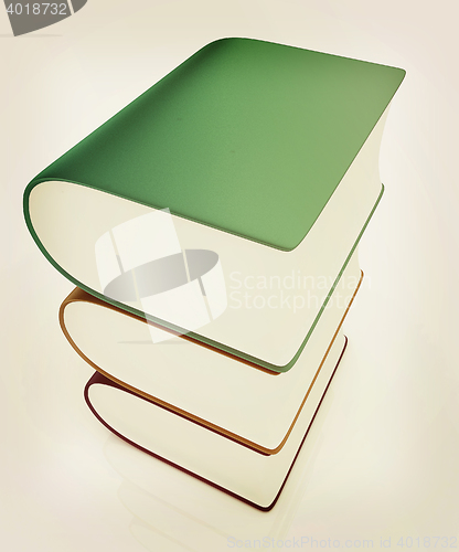 Image of Glossy Books Icon isolated on a white background. 3D illustratio