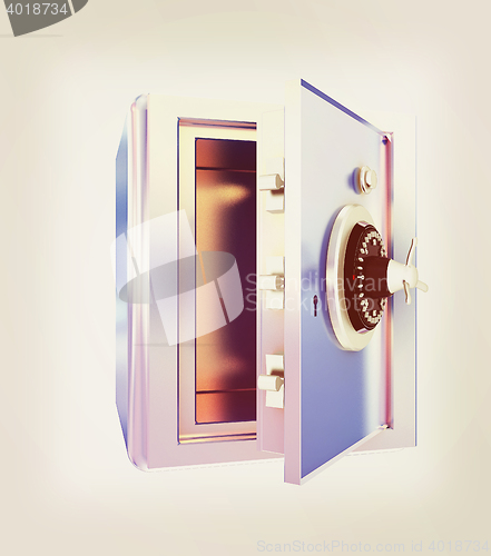 Image of Security metal safe with empty space inside . 3D illustration. V