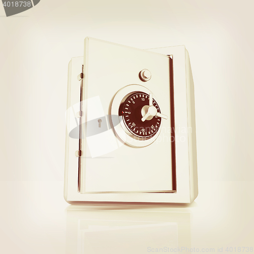 Image of Security metal safe with empty space inside . 3D illustration. V