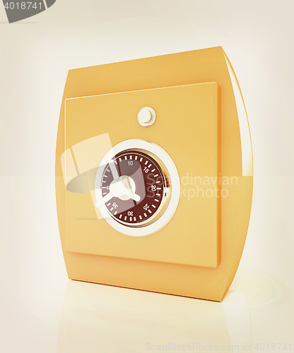 Image of safe. 3D illustration. Vintage style.