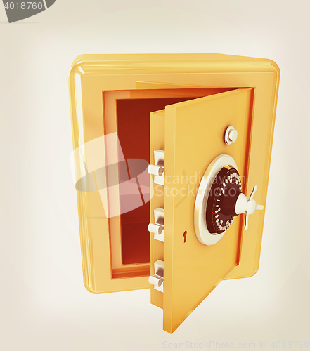 Image of Security metal safe with empty space inside . 3D illustration. V