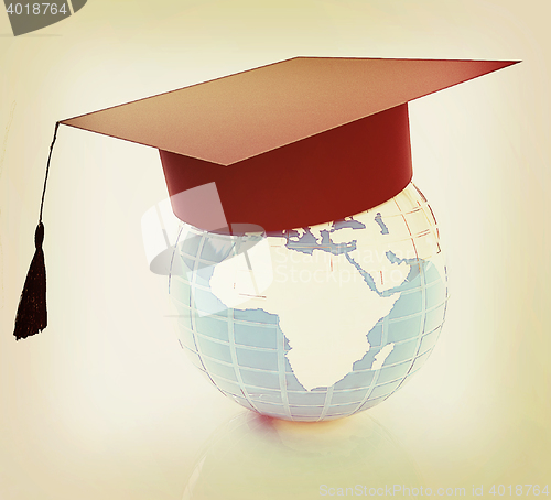 Image of Global Education . 3D illustration. Vintage style.