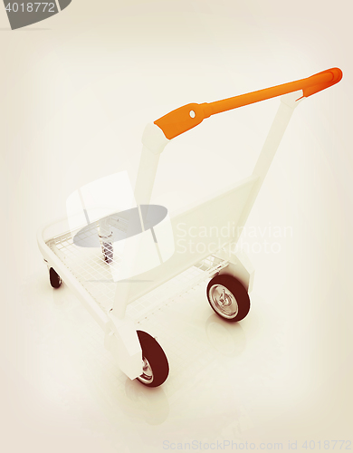 Image of Trolley for luggage at the airport. 3D illustration. Vintage sty