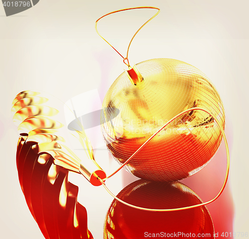 Image of Christmas toys. 3D illustration. Vintage style.