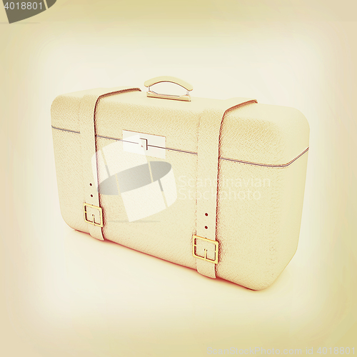 Image of traveler\'s suitcase . 3D illustration. Vintage style.