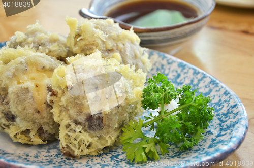 Image of Japanese tempura with fresh mushroom