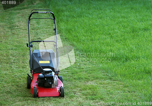 Image of idle lawnmower