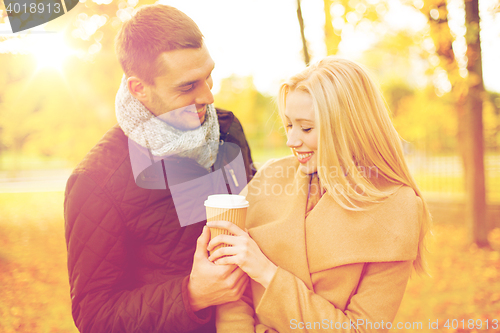 Image of romantic couple in the autumn park