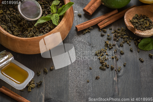 Image of tea composition closeup