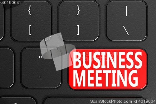 Image of Business Meeting on black keyboard